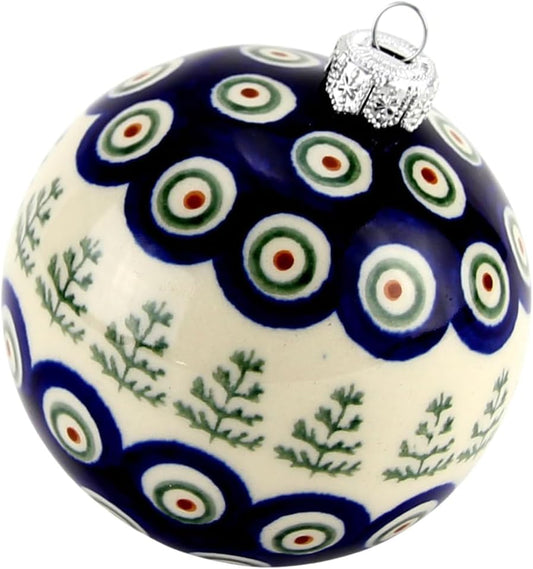 Polish Pottery Market Hanging Christmas Ball Ornaments - Handmade by Zaklady Boleslawiec – Polish Stoneware Christmas Tree Decorations Ornament