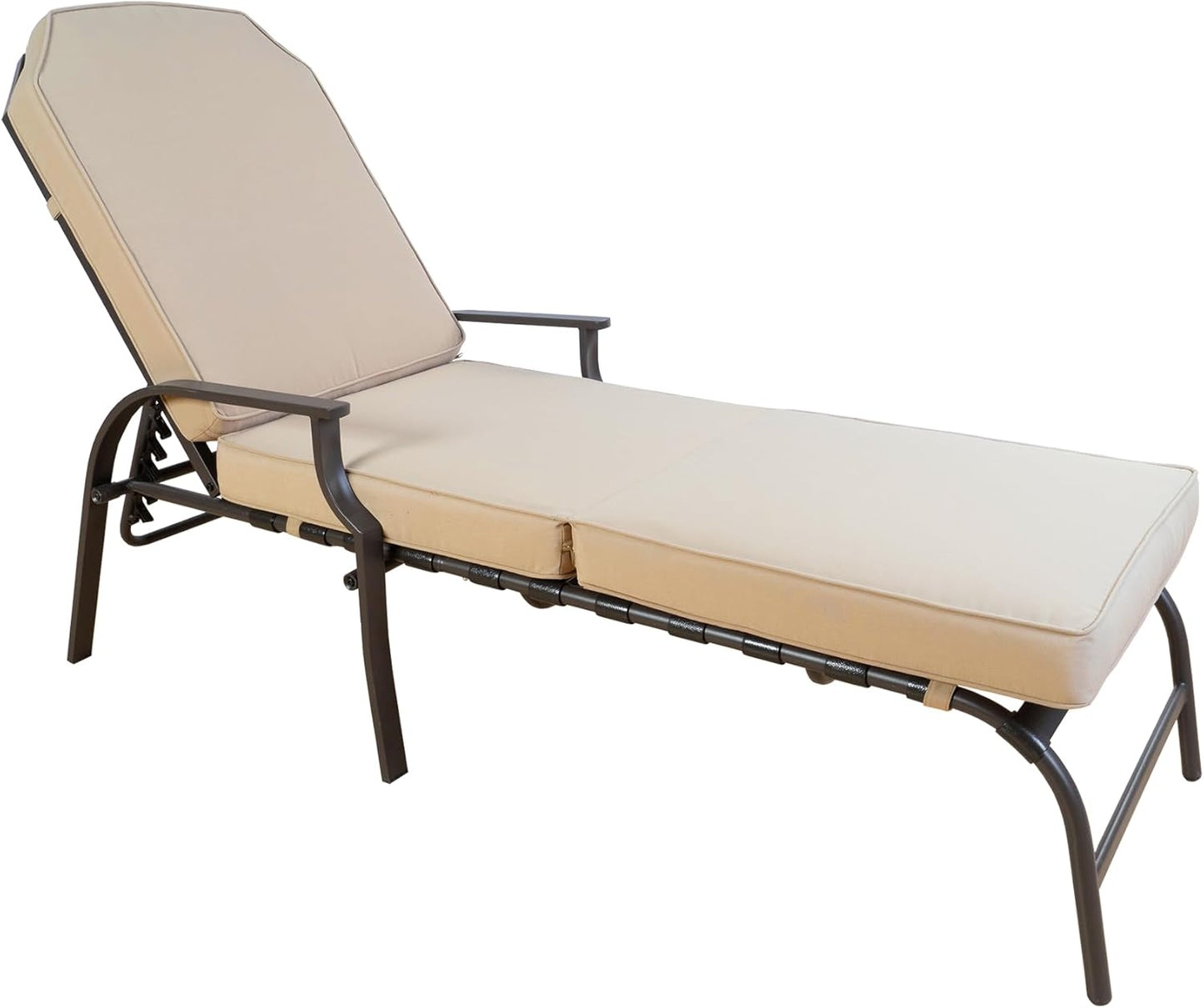 Kozyard Maya Chaise Lounge - Outdoor Patio Recliner Chair, Comfortable Patio Lounge Chair, Elegant Chaise Lounge Chair for Relaxation, Perfect Outdoor Recliner Chair (Tan)