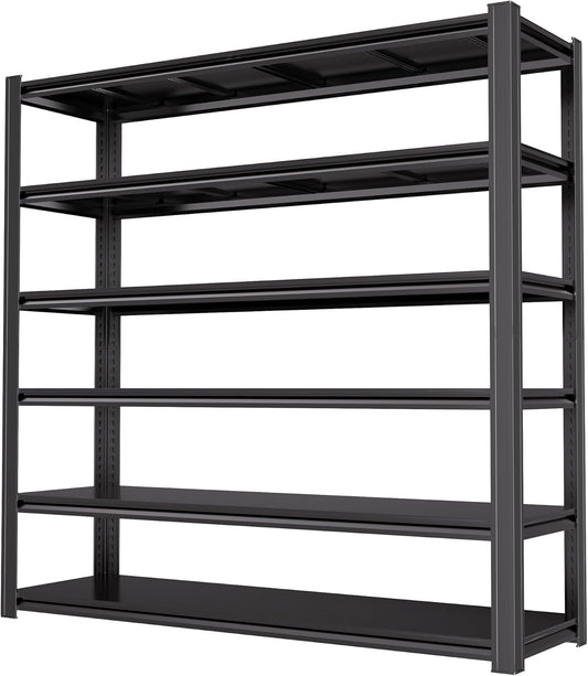 84“H 6T Garage Shelving Heavy Duty Storage Shelves 3500 LBS Adjustable Metal Shelving Uints and Storage for Garage,Warehouse,School,Commercial,Business, 62 "W x 24 "D x 84 "H