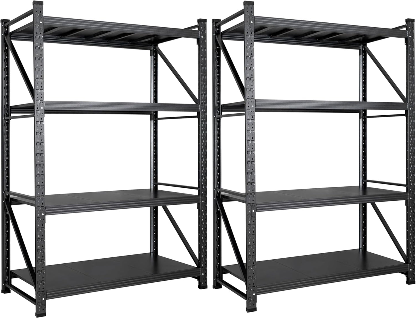 7000LBS Heavy Duty Garage Shelving Units,79" Wide & Deep Storage Shelves,Black Metal Garage Shelves,Large Storage Rack,Steel Shelf,Industrial Shelving for Shop,Warehouse,Basement,79" W x 24" D x 79" H