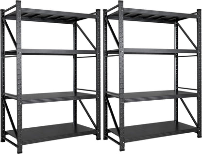 7000LBS Heavy Duty Garage Shelving Units,79" Wide & Deep Storage Shelves,Black Metal Garage Shelves,Large Storage Rack,Steel Shelf,Industrial Shelving for Shop,Warehouse,Basement,79" W x 24" D x 79" H