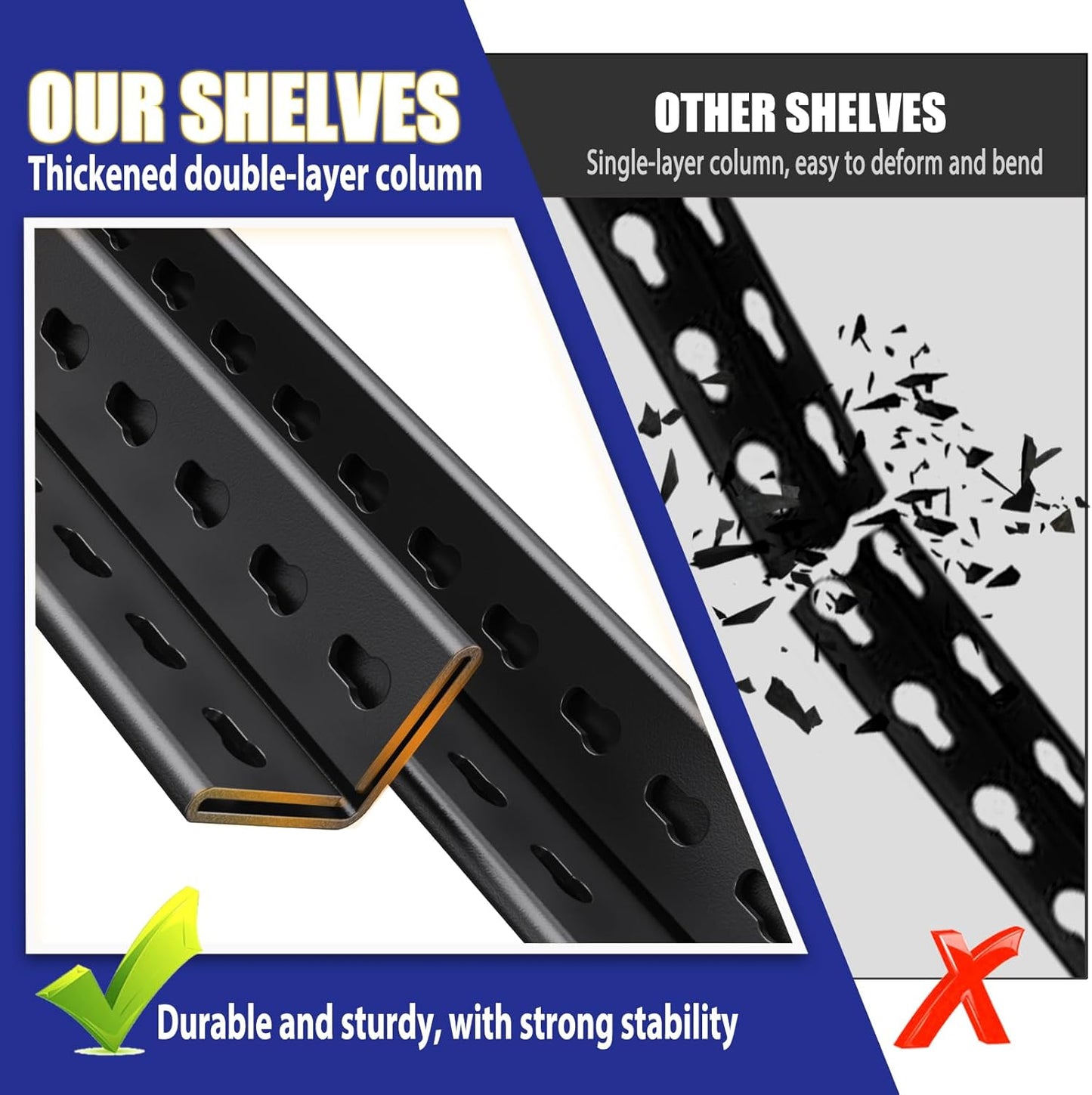 Garage Shelving-3000 lbs 5 Tier Storage Shelves,Adjustable Heavy Duty Metal Shelving Unit and Storage Large Wire Rack,Utility Steel Shelf for Warehouse Industrial Pantry Basement 71"x46"x18"