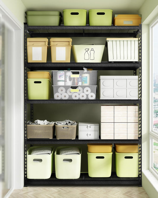 WORKPRO 5-Layer Heavy Duty Metal Storage Rack, 48”W x 24”D x 72”H, Adjustable Shelving Unit with 4000 lbs Total Load Capacity, for Garage, Kitchen, Bathroom, Warehouse