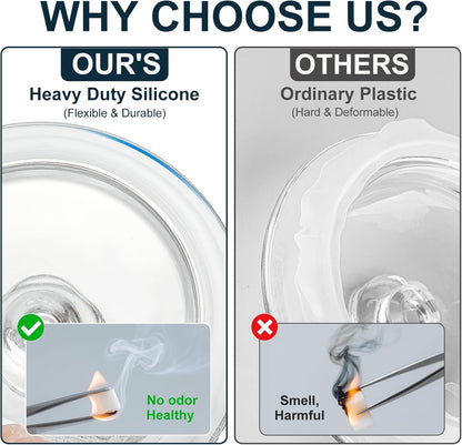 2 Pack Cookie Jar, 1 Gallon Glass Jar with Airtight Lids - Large Wide Mouth Mason Jar for Kitchen Pantry& Laundry Room, Glass Apothecary Canisters Sets for Candy, Flour, Rice, Coffee, Display