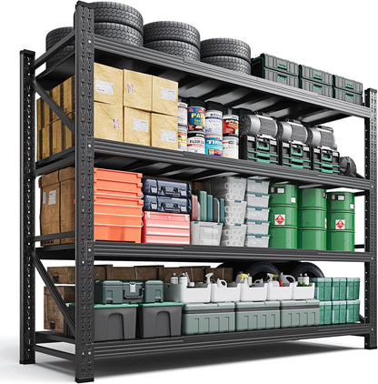 Letaya 3000LBS Storage Shelves Heavy Duty,70" H Garage Shelving Units, 4 Tier Adjustable Utility Rack Shelf,Large Metal Industrial Shelves,for Shop,Warehouse,Basement (48" W x 24" D x 70" H)