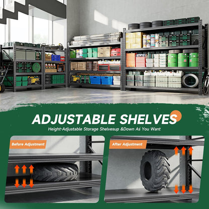 Letaya 3000LBS Storage Shelves Heavy Duty,70" H Garage Shelving Units, 4 Tier Adjustable Utility Rack Shelf,Large Metal Industrial Shelves,for Shop,Warehouse,Basement (48" W x 24" D x 70" H)
