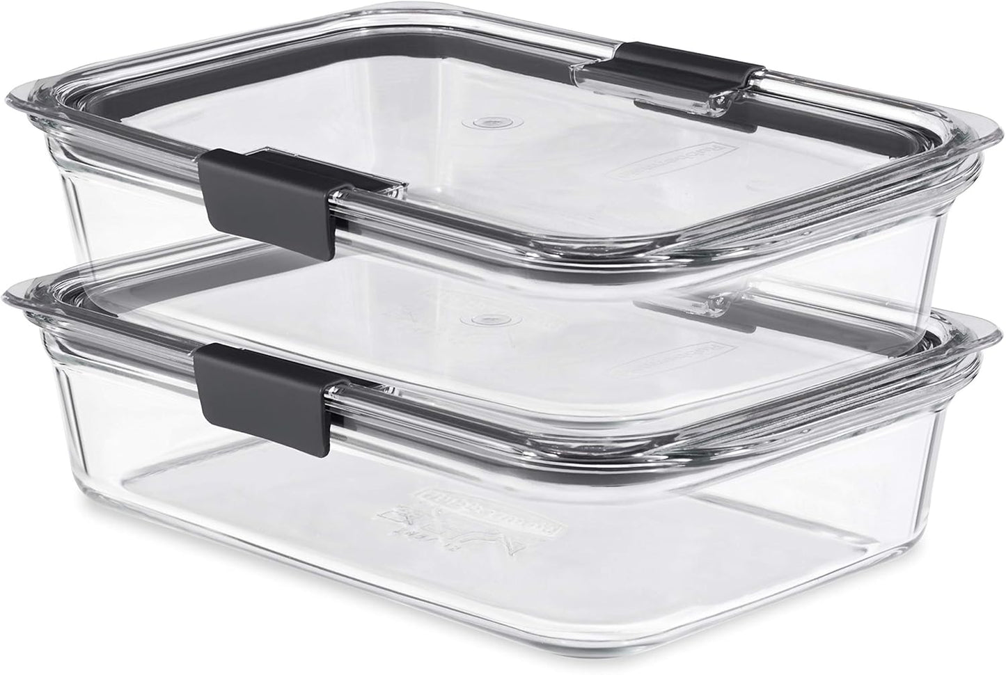 Rubbermaid Brilliance Glass Food Storage Containers, Assorted Sizes, Set of 9, BPA-Free, Leak-Proof, Clear