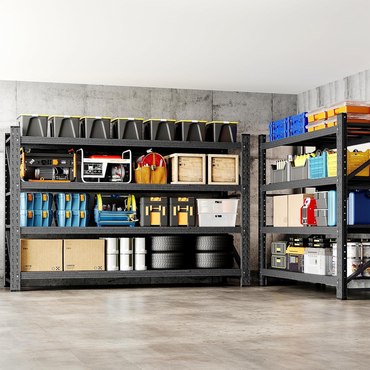 71" W Storage Shelves 5000lbs Garage Metal Shelving Heavy Duty Garage Shelves Adjustable Storage Shelves for Industrial, Factory,71" W X 24" D X 69" H