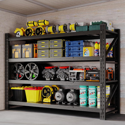 71" W Storage Shelves 5000lbs Garage Metal Shelving Heavy Duty Garage Shelves Adjustable Storage Shelves for Industrial, Factory,71" W X 24" D X 69" H